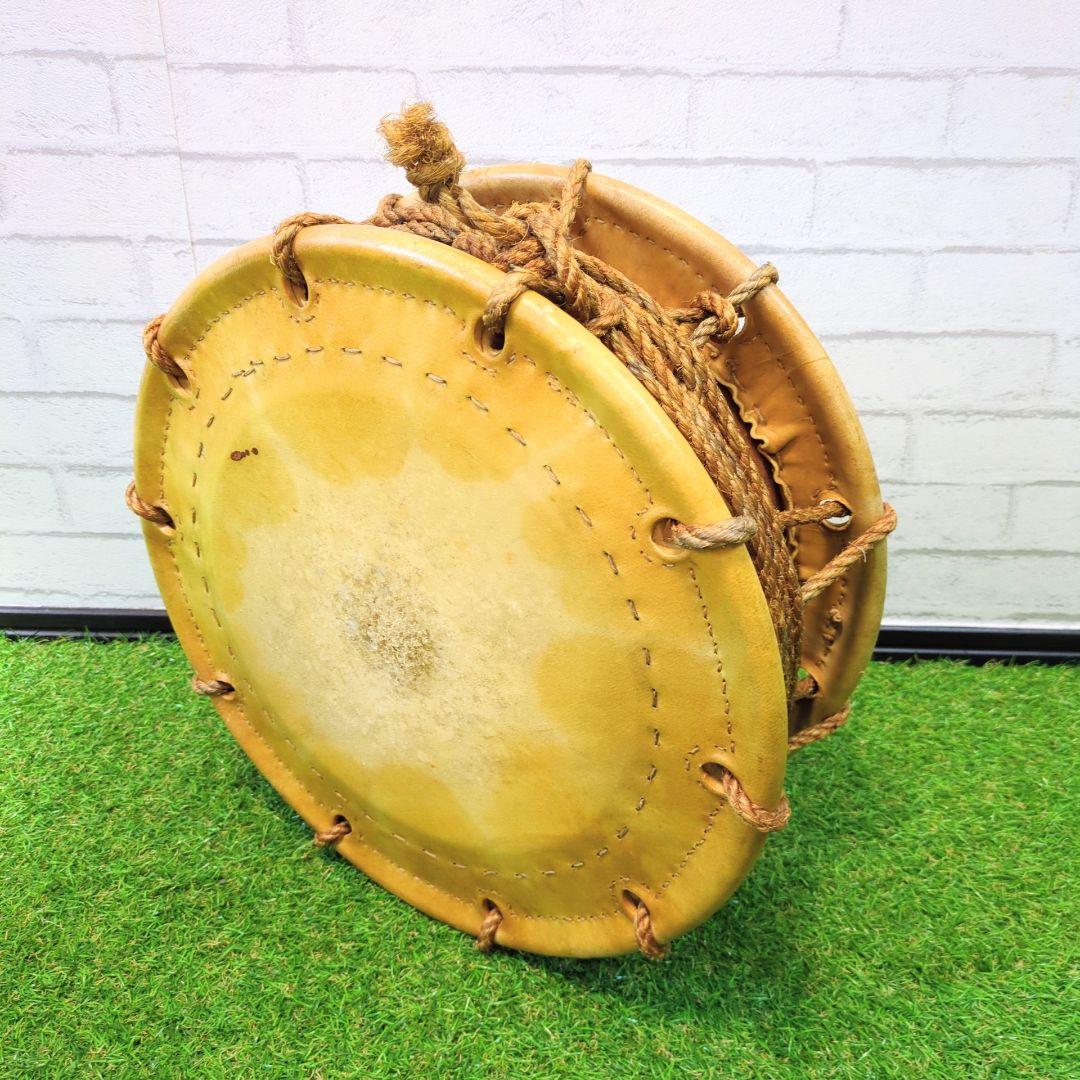 【良品】和太鼓 締太鼓 ケース　バチ付 和楽器　伝統芸能