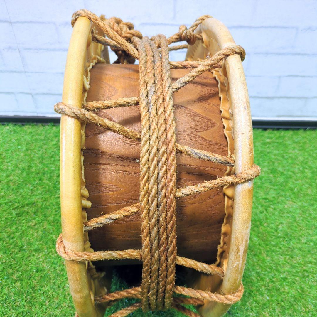 【良品】和太鼓 締太鼓 ケース　バチ付 和楽器　伝統芸能