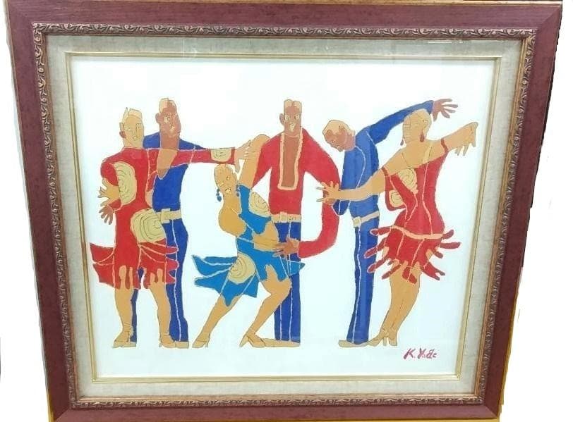 【レア】絵画　ダンス　ラテンダンス　踊りの絵 　 舞踏会　舞踊　大判