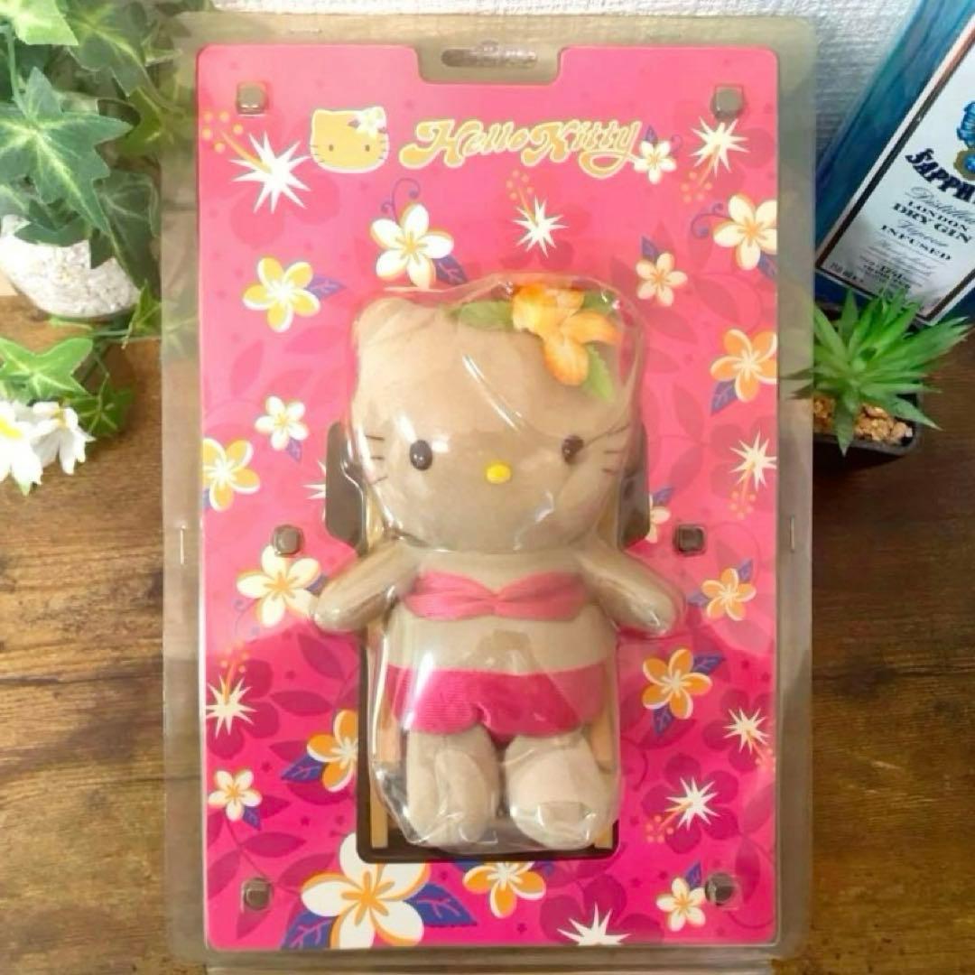 【激レア】日焼けキティ　ハワイ　ハイビスカス　チェアー　ぬいぐるみマスコット