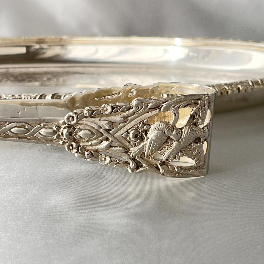 【ドイツ】 天使のペストリートング【純銀】鳥と花々 17.5cm 豪奢！