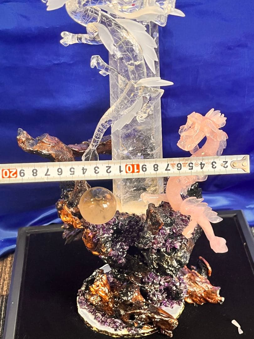 日本伝統工芸正会員　一級宝石研磨士　天を翔け福を掴む　天翔龍　置物　※訳あり※