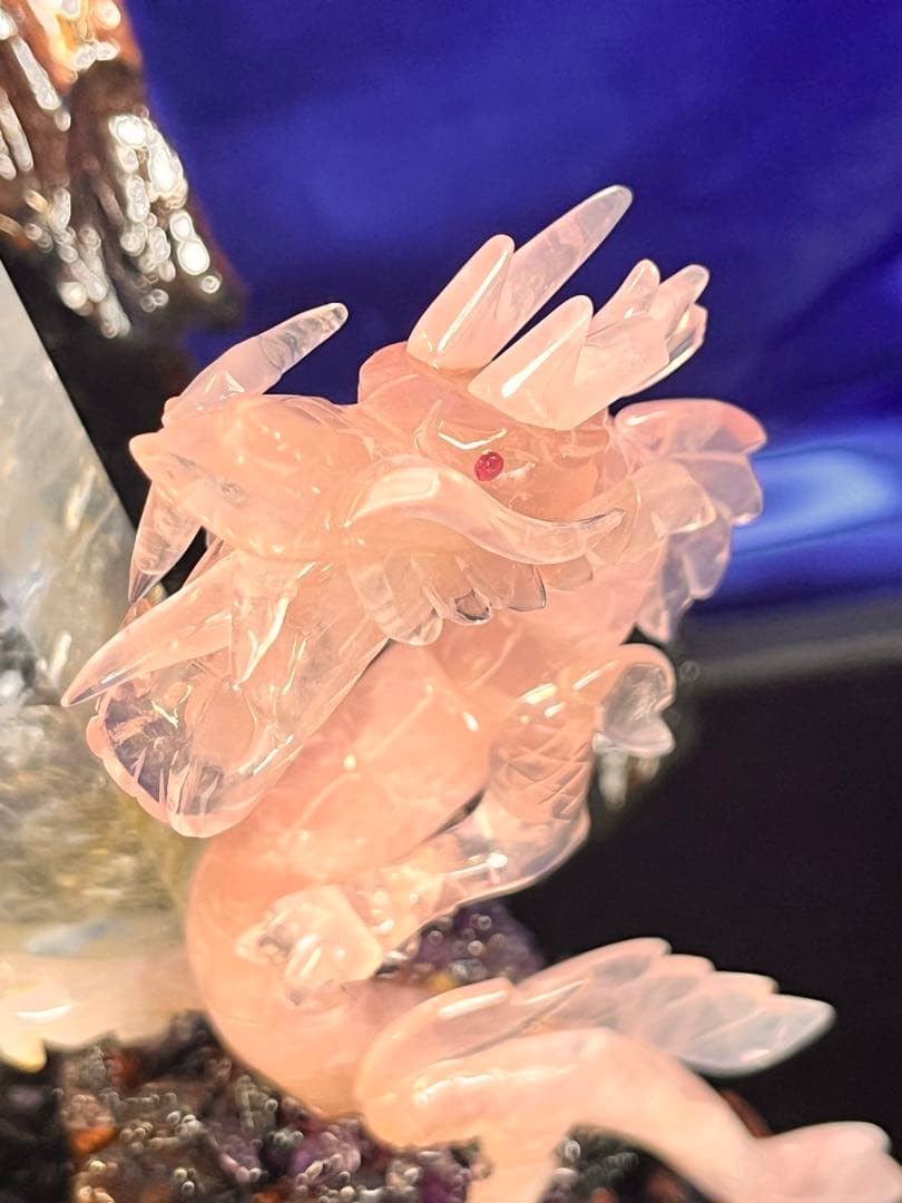 日本伝統工芸正会員　一級宝石研磨士　天を翔け福を掴む　天翔龍　置物　※訳あり※