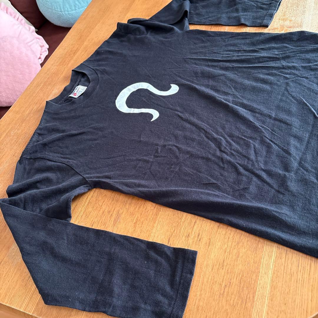 ミック•ジャガー風の黒 長袖Tシャツ Lサイズ