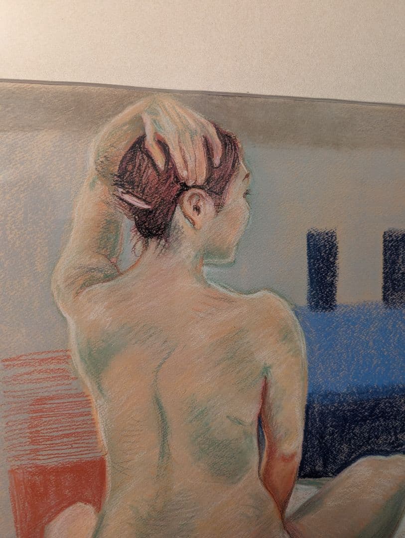 パステル画 裸婦 ポーズ モデルを使った絵 写真額