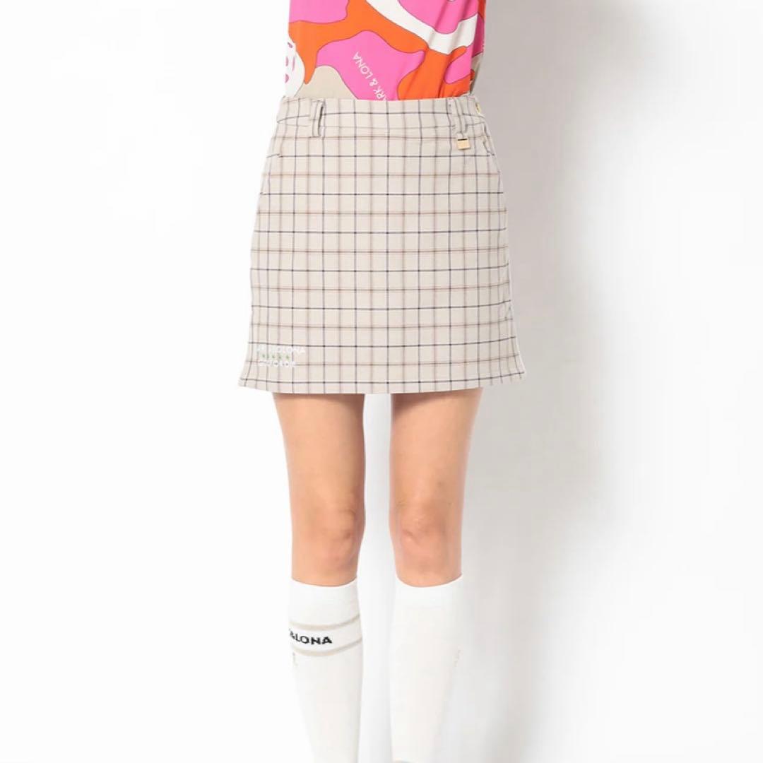 MARK&LONA スカート　美品　S オックスチェック　ゴルフウェアー　タイト