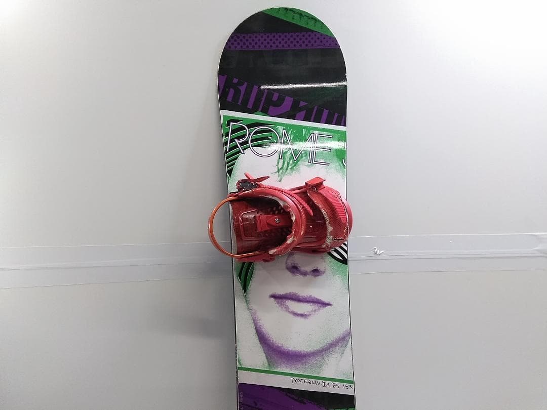 ローム ポスターマニア 155cm + ユニオン M/Lサイズ スノーボード ◇