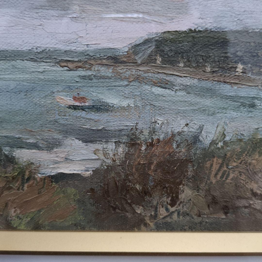 本間敏夫の「稚内郊外より宗谷岬を眺める」／海岸線の風景です