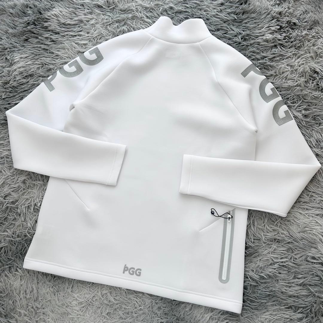 新品　P PGG パーリーゲイツ　ハイネック　長袖カットソー　ホワイト　サイズ6