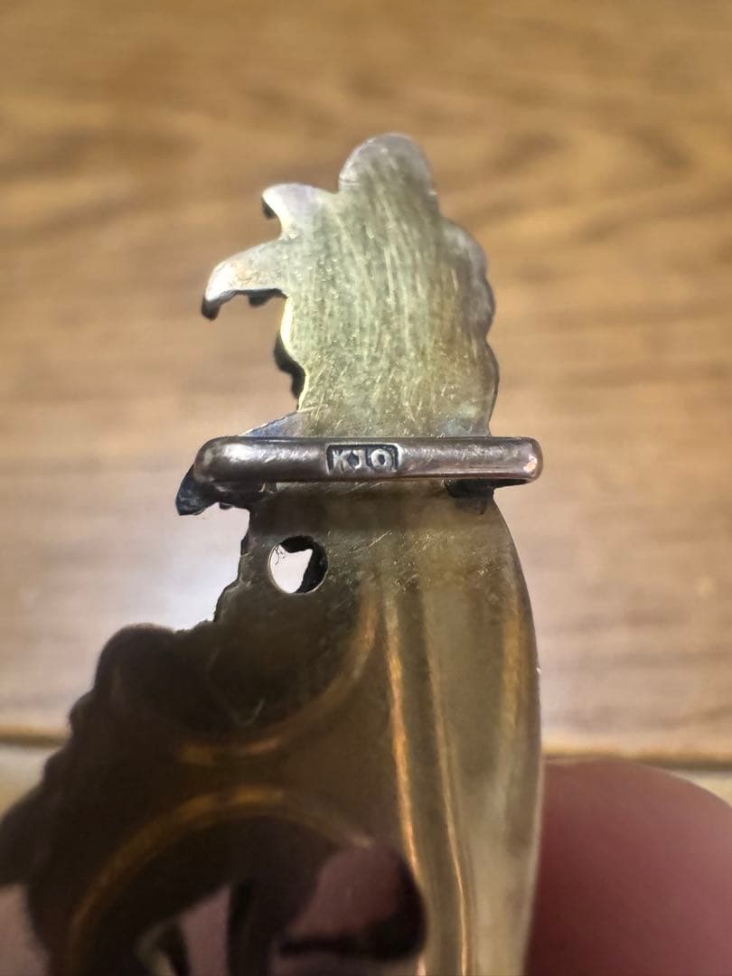 10金 鉄打出し 銘あり 純銀純金銀杯貴金属K1818金アクセサリー金工根付鍔