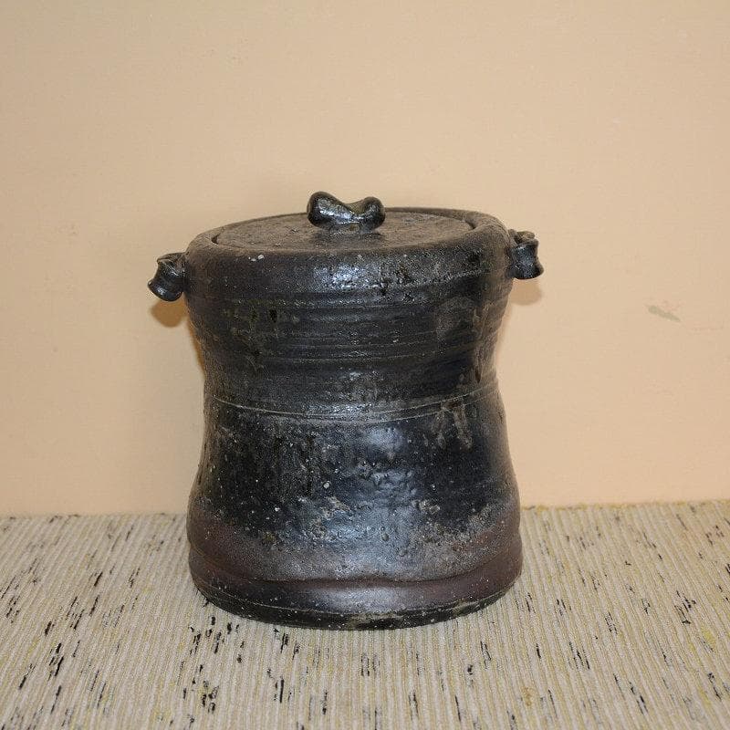 茶道具　丹波焼　水指　備前龍田川写水指　森本丹山　中古　送料込み