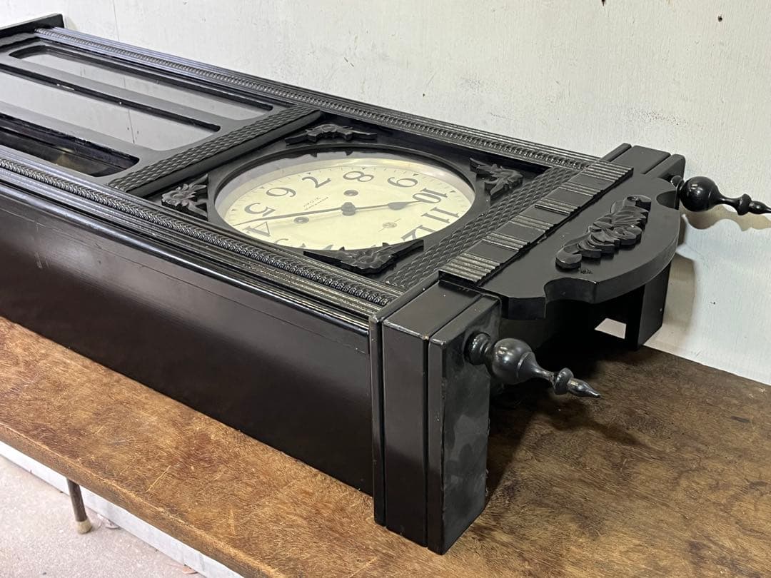 レトロなAICHIの大時計 木製ゼンマイ時計 古時計 掛時計