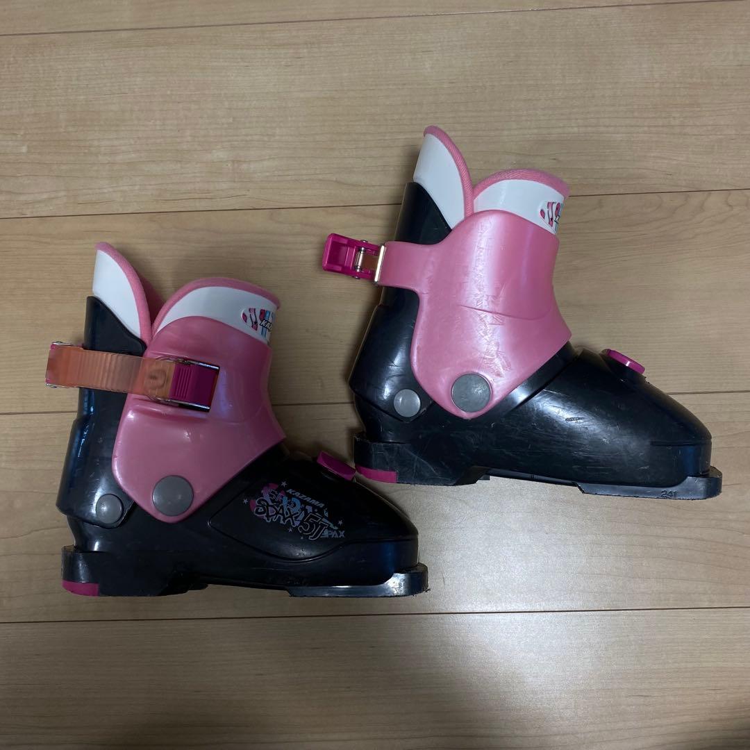 カザマ　キッズスキーセット　板107㎝　ストック 90㎝　ブーツ 19㎝　20㎝