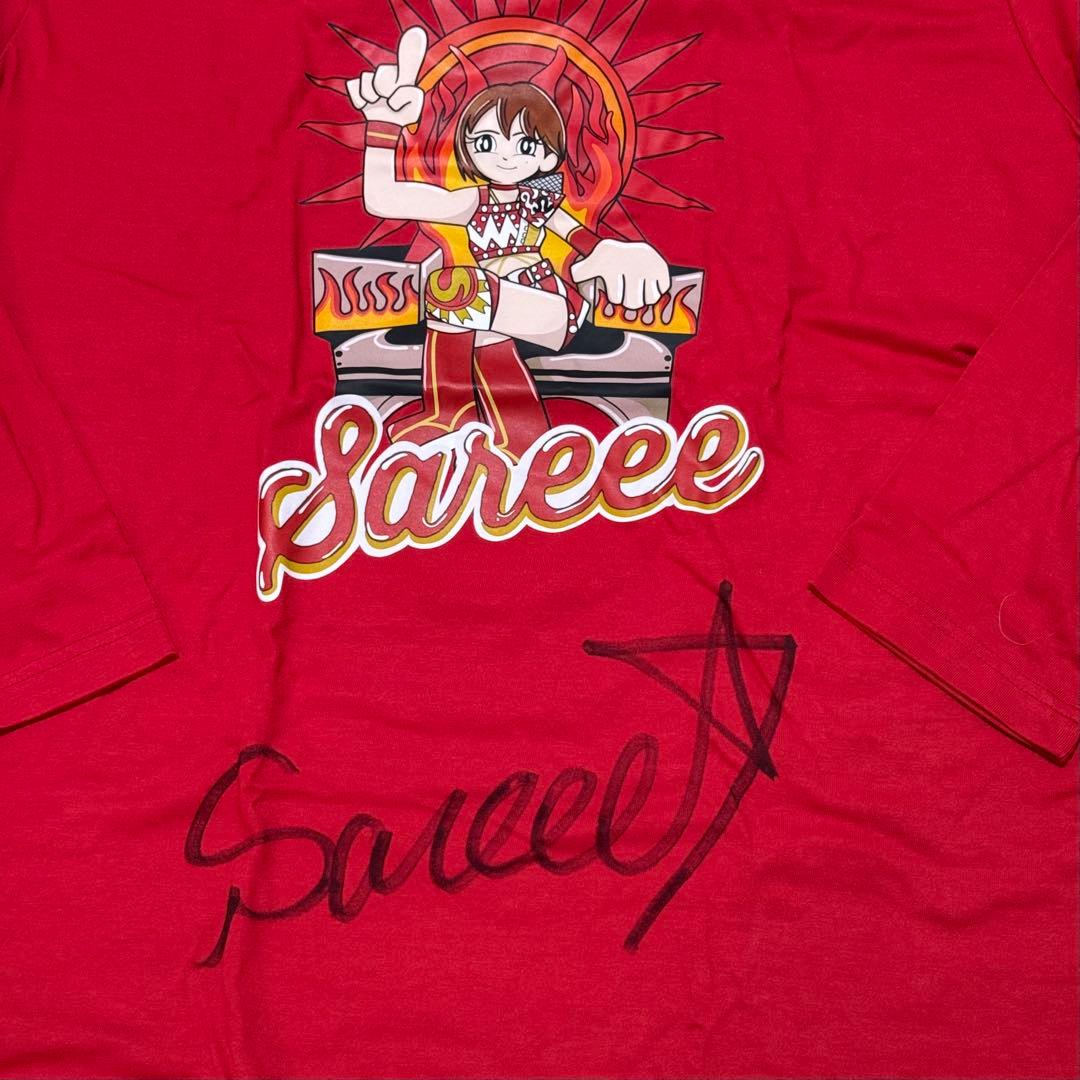 Sareee サリー　プロレス　直筆サイン　ロングTシャツ　 XL レッド
