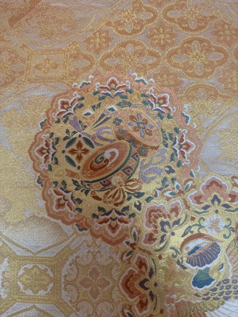 2684袋帯 古代彫金紋 西陣織 金糸　高級上質上品　約440cm 未使用