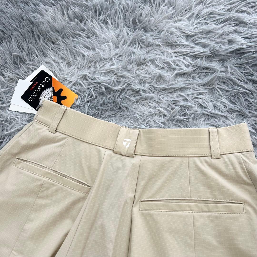 新品　テーラーメイド　スカート　フレア　ストレッチ　ベージュ　Lサイズ