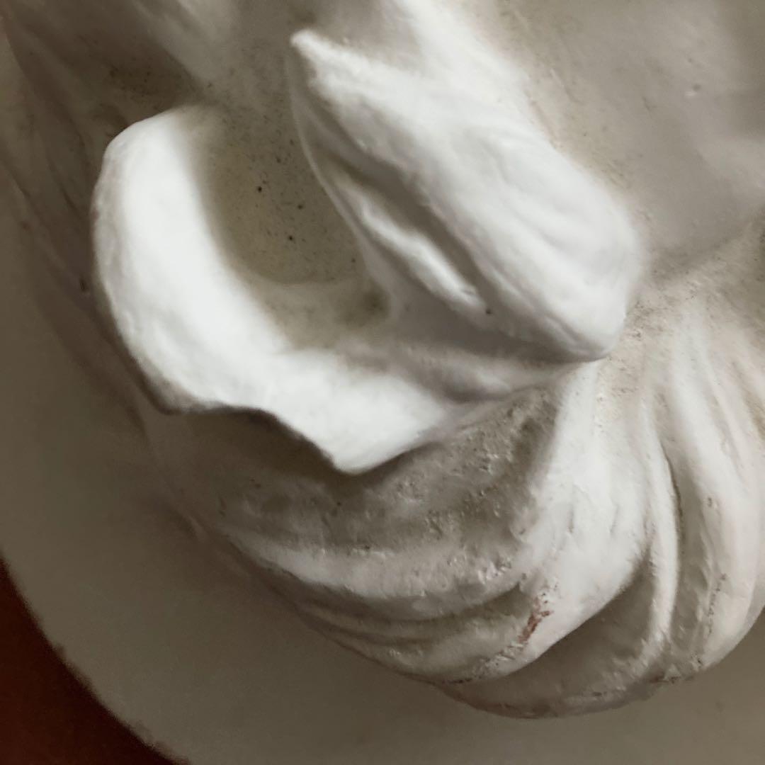 ライオン　壁掛け　石膏オブジェ　傷汚れあります