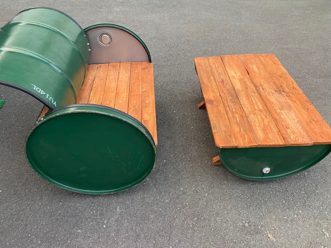 ドラム缶デザイン テーブルチェアセット