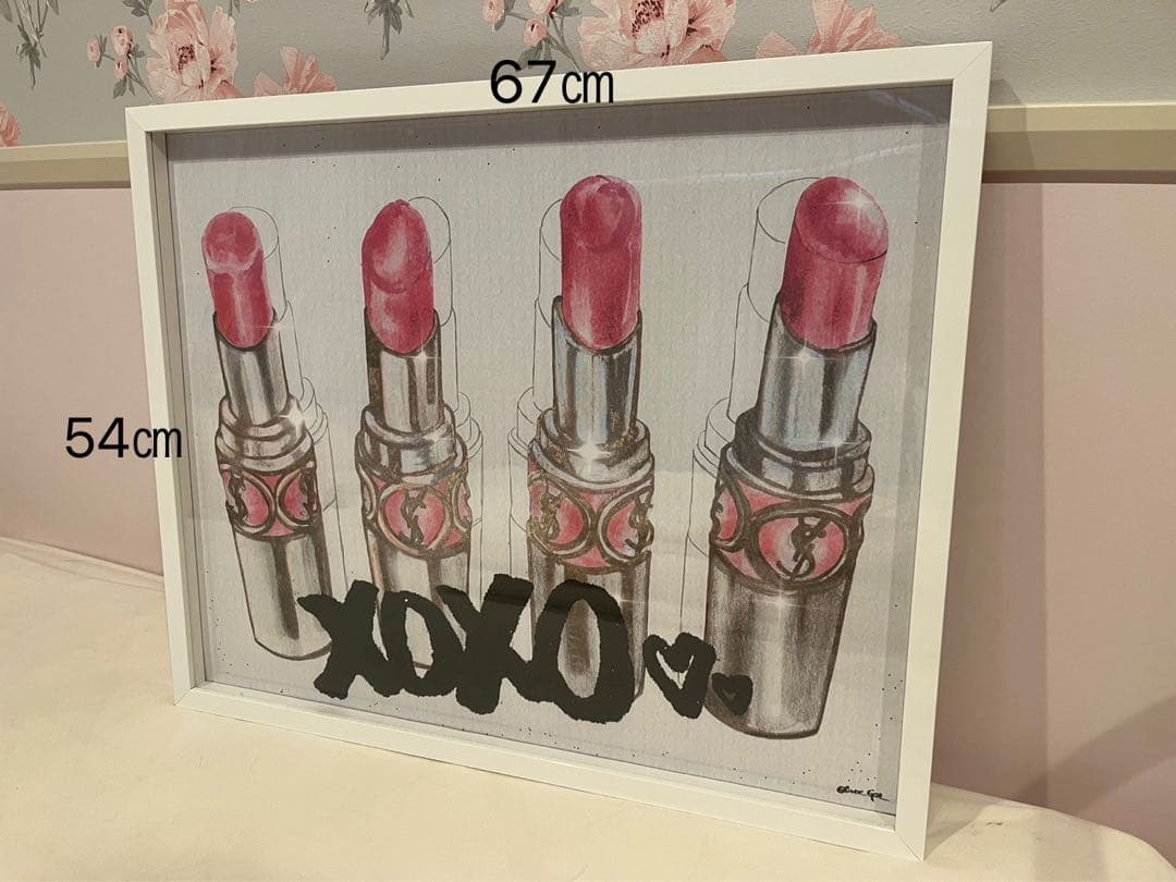 オリバーガル　Oliver gal 絵画　サンローラン　YSL リップ　額付き