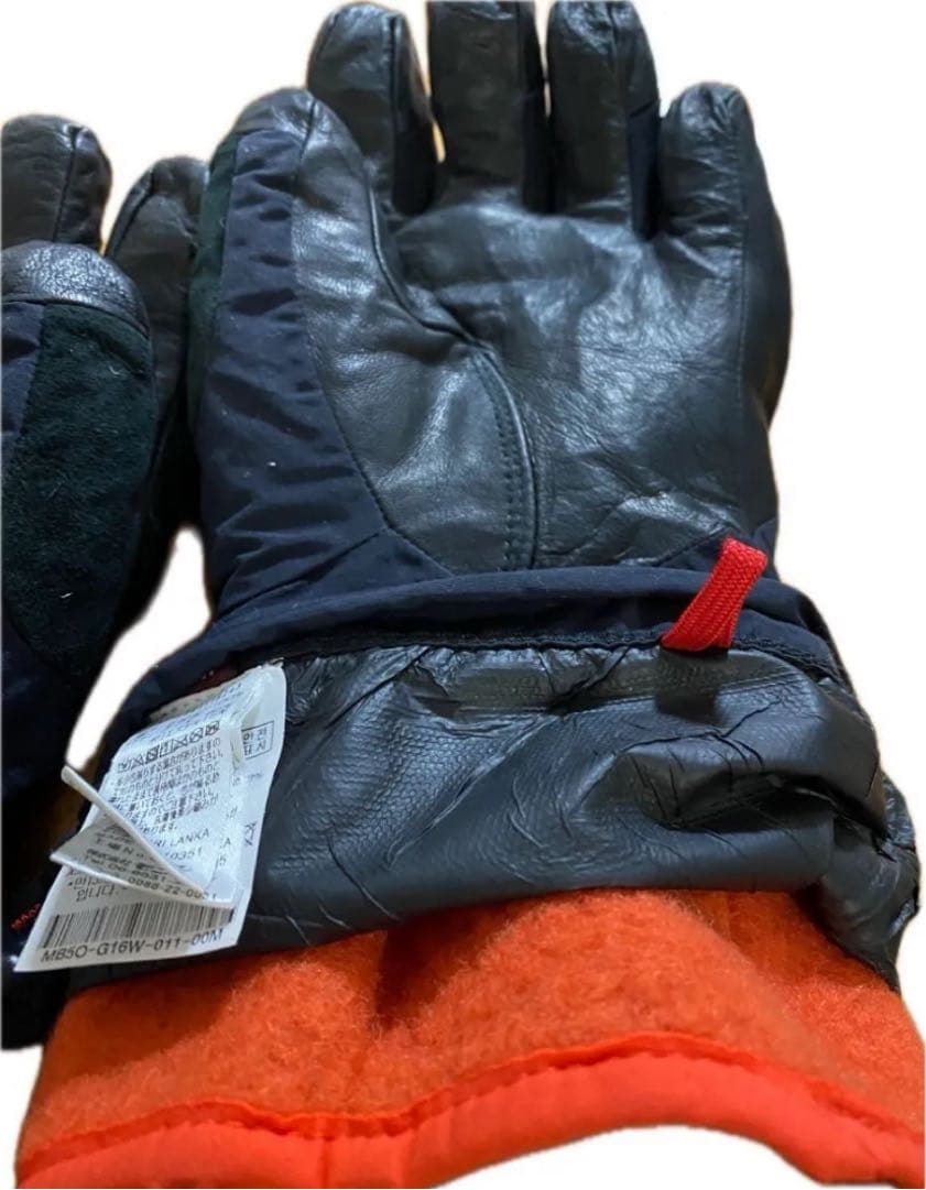 モンベルアルパイングローブインナー付アウトドライ山羊皮 レディースM ネイビー