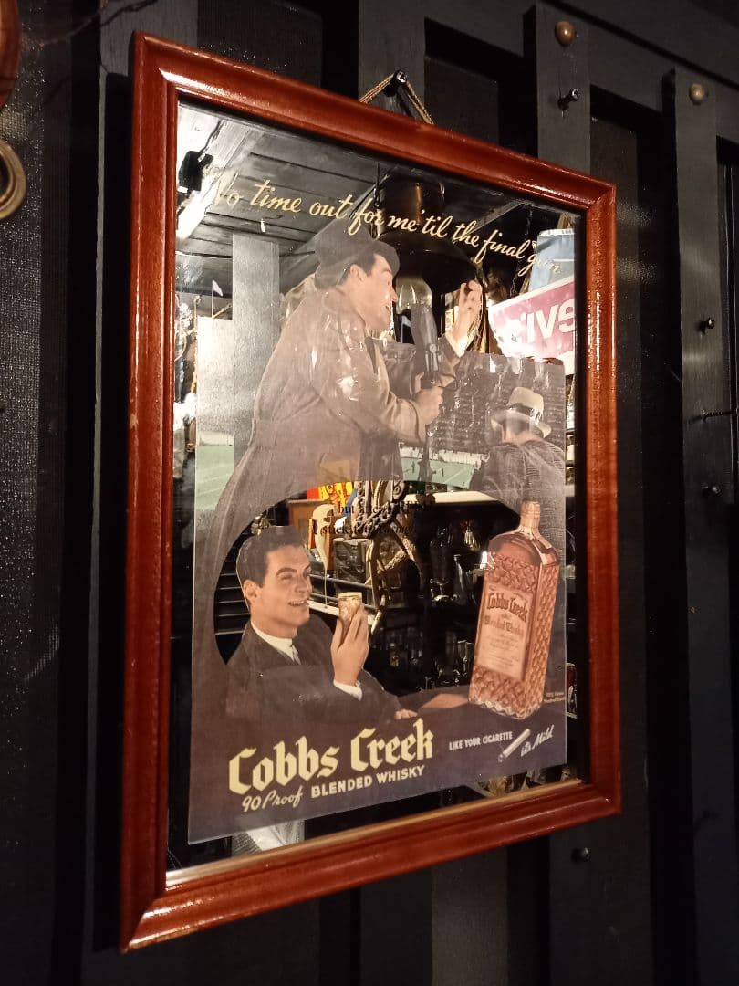 1960's　Cobbs Creek Whisky　アメリカ製　パブミラー