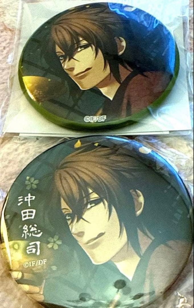 薄桜鬼　沖田　等身　缶バッジ　2点セット