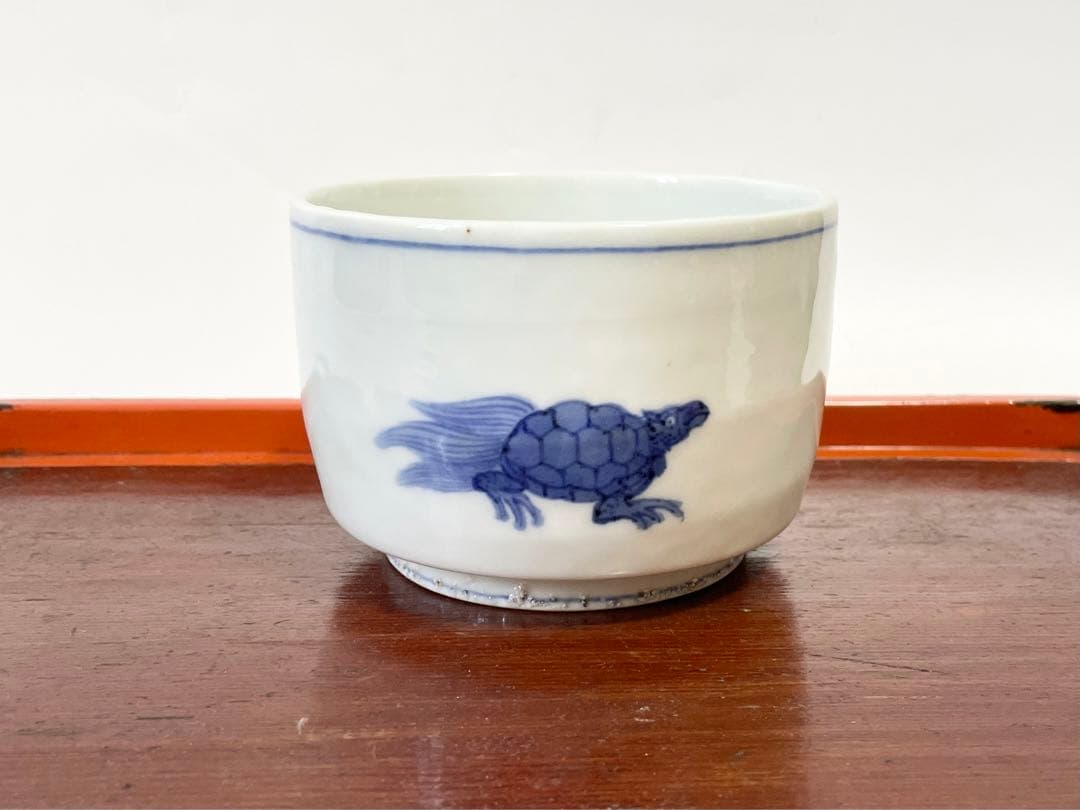 陶芸家　須田青華　須田菁華　染付　筒茶碗　鶴亀図火入　香炉　九谷　筒茶碗
