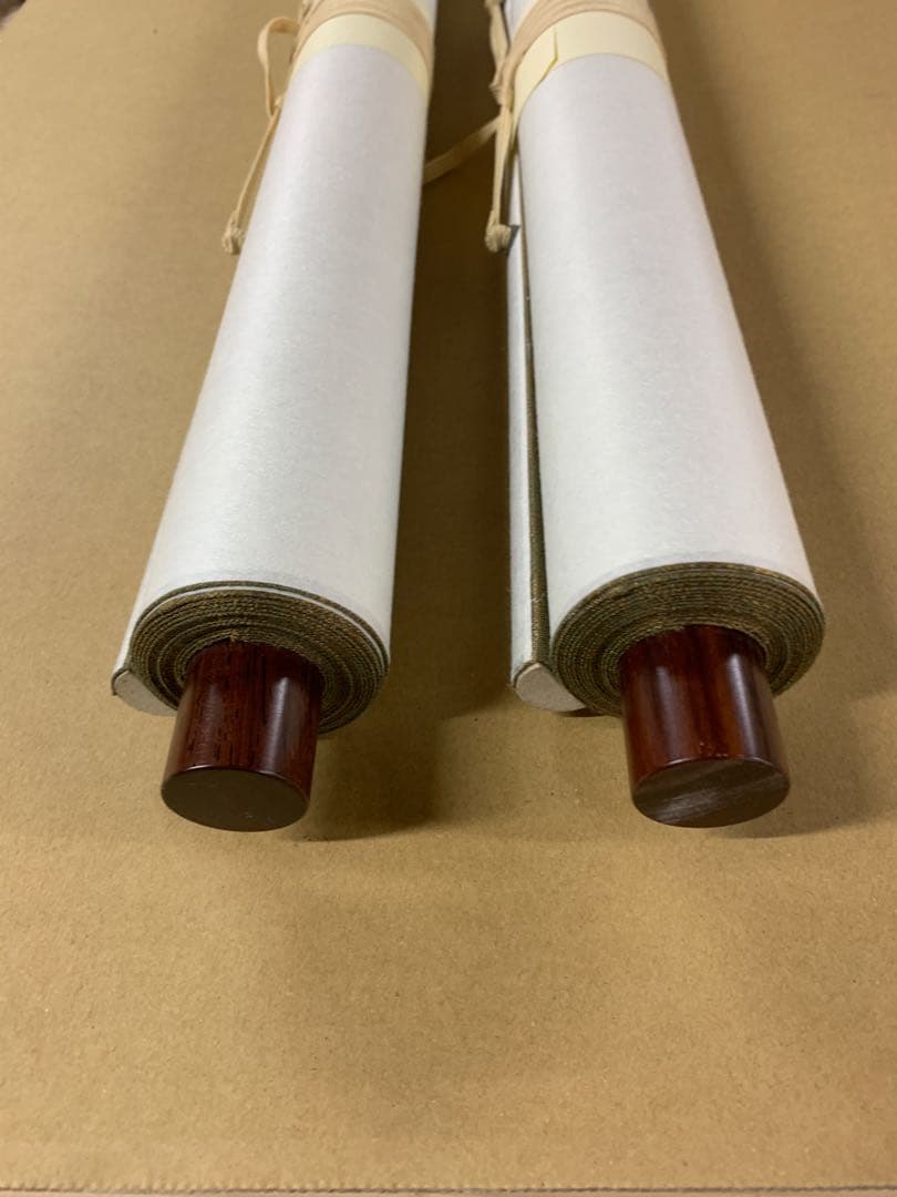 『X5797』古書画 明治の三筆 巌谷一六 大作対幅 肉筆 改装済み 掛軸