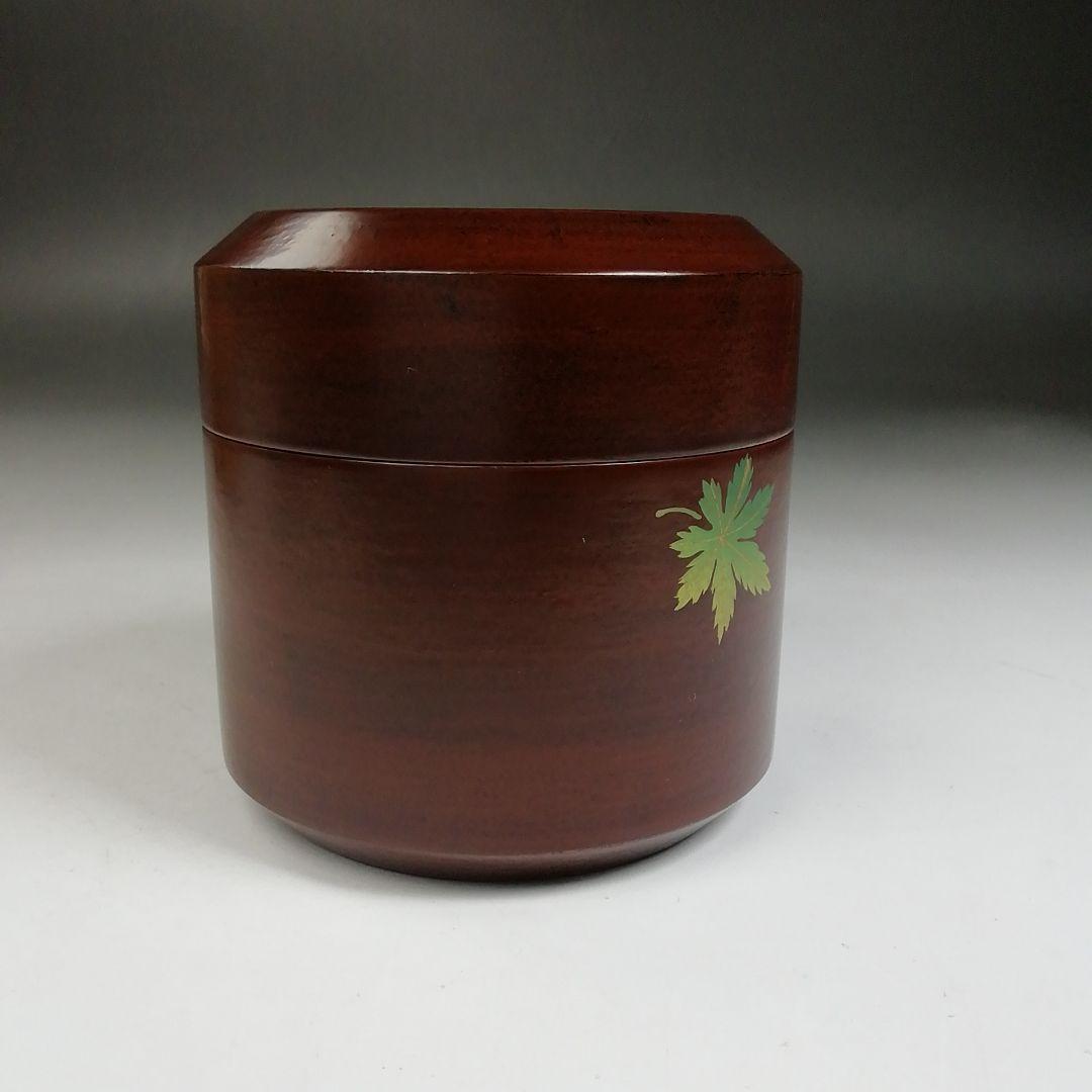 Ｗ７６　棗　『花紅葉』『一閑　雪吹棗』『新井司峰 造』　共箱　茶道具