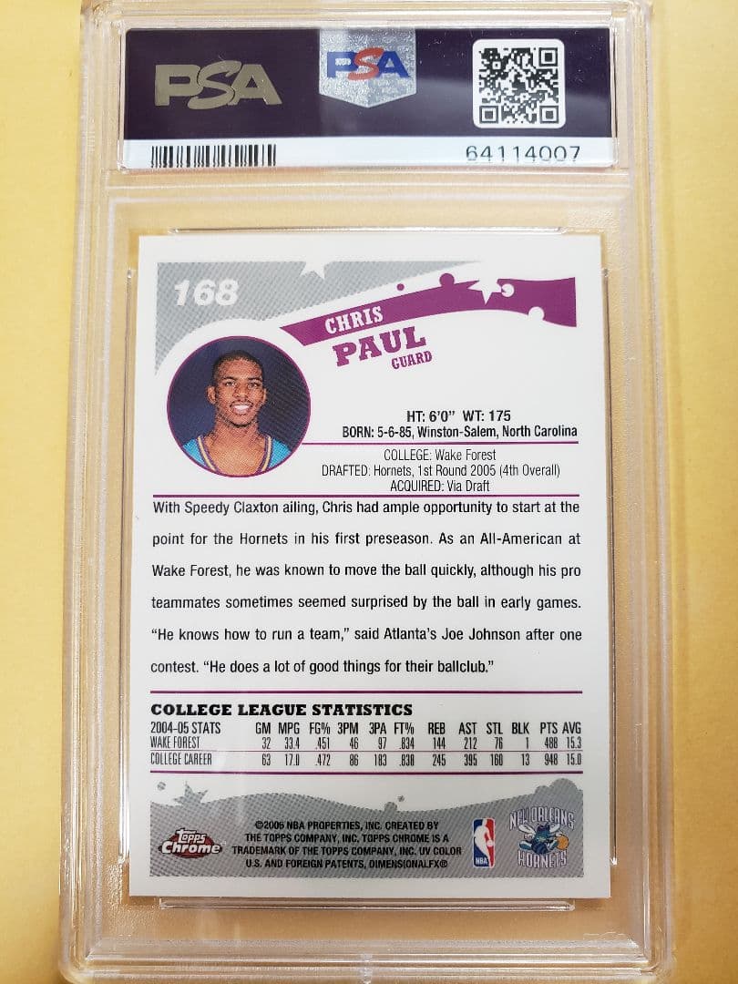 PSA10 2005 トップスクローム クリスポール ルーキーカード