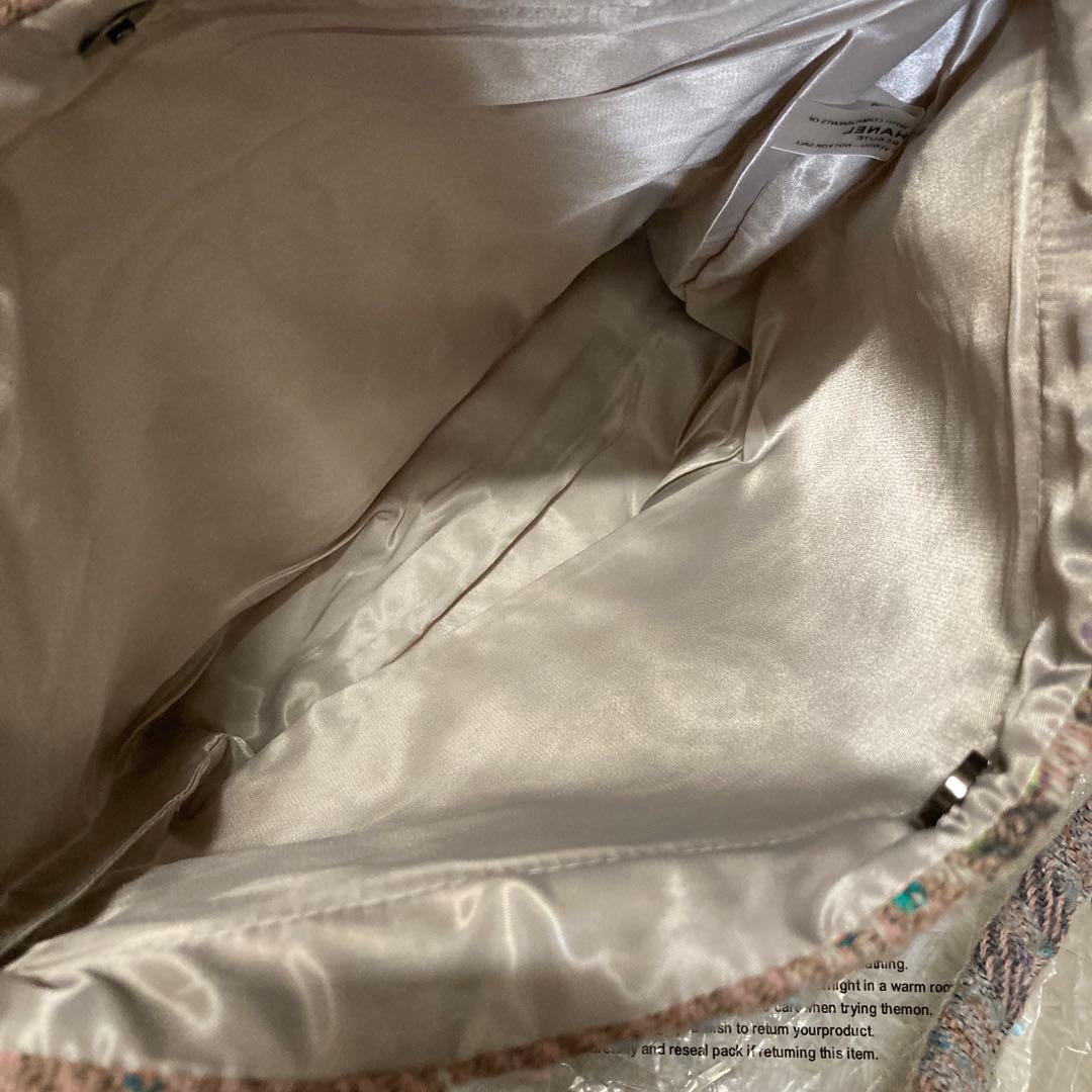 CHANEL ツイードトートバッグ　スパンコール　ピンク