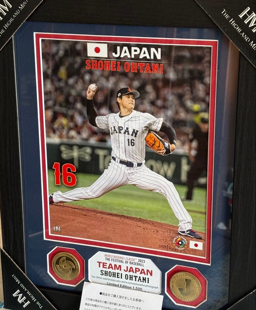 WBC2023 大谷翔平 フォトミントフレーム入り写真 限定版 シリアルナンバー