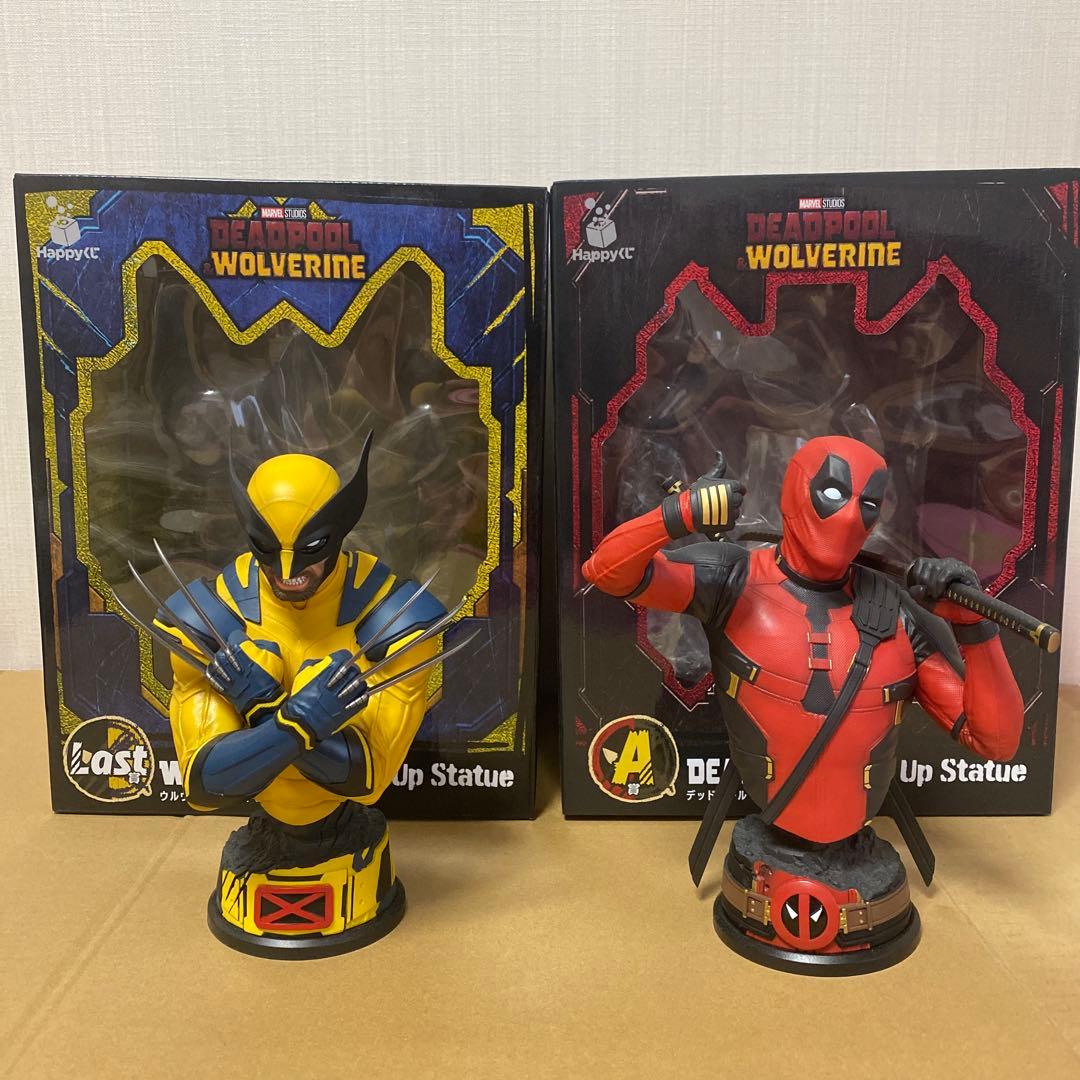 happyくじ　ウルヴァリン　デッドプール スタチュー