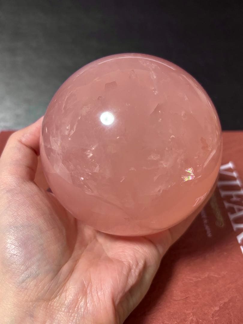 【希少高品質】大きめ スターローズクォーツ 91mm スフィア 丸玉 1.1kg