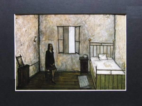 ベルナール・ビュッフェ、「Chambre」、希少画集の額装画、人気作品