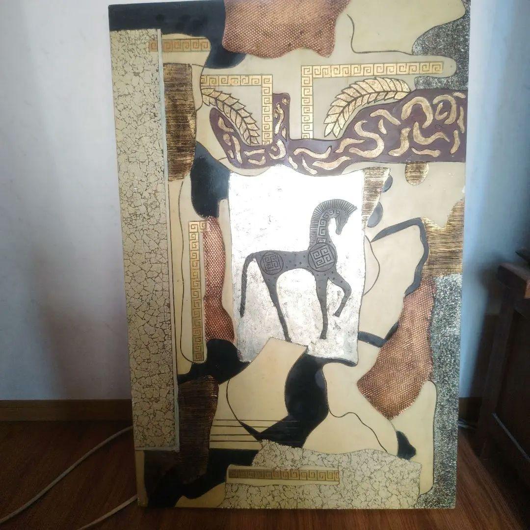 馬デザインオリエンタル彫刻絵　（馬が右向きタイプ）