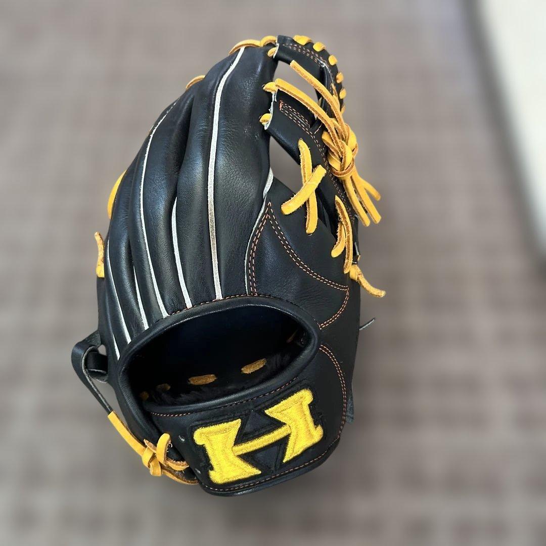 ハイゴールド 軟式グローブ 黒/黄色