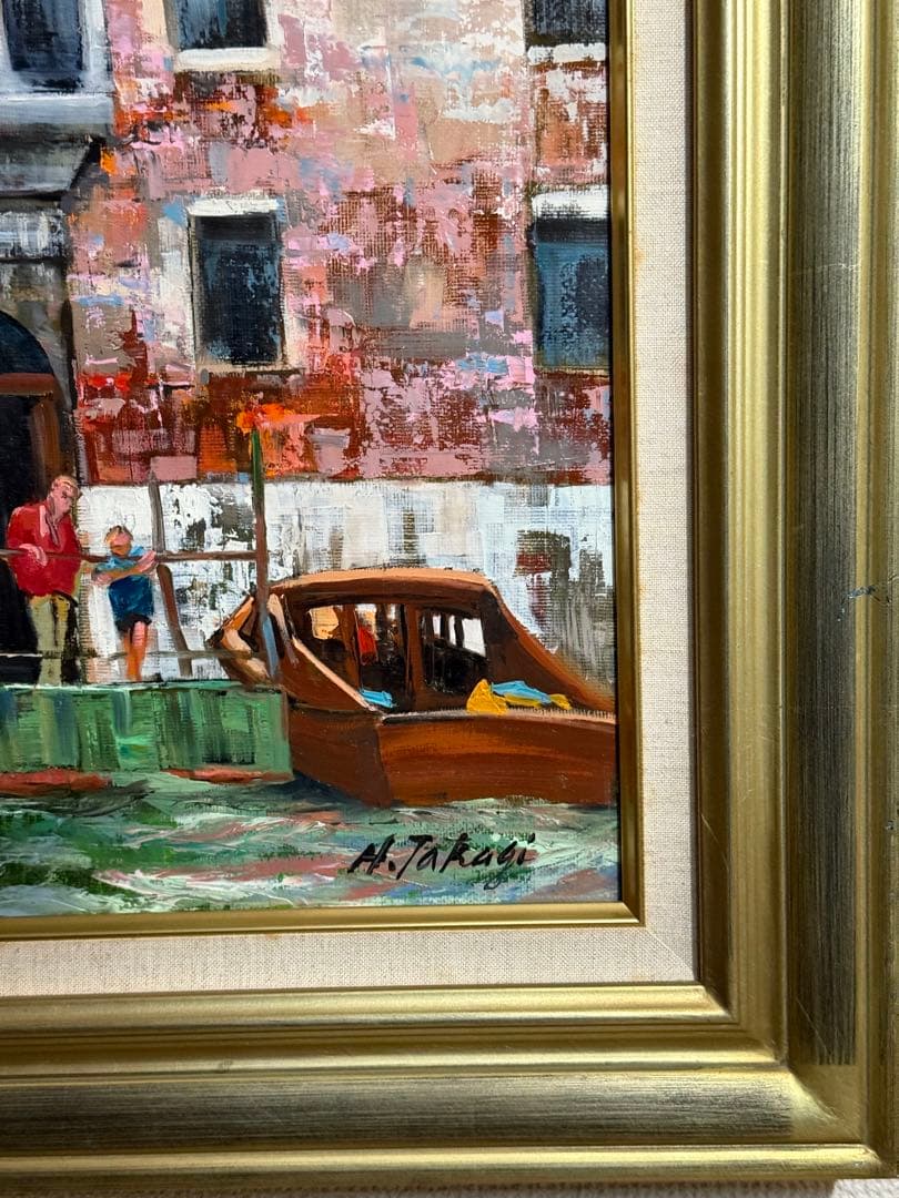 高木博【カナルグランデの館の人】肉筆油彩画