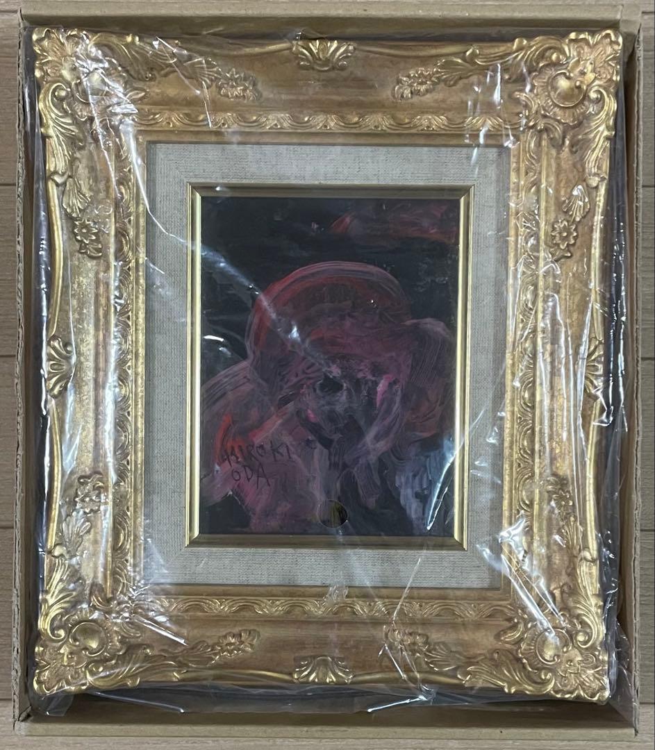 織田廣喜　少女　ガラス絵　共シール　二科会理事長　0号　e919