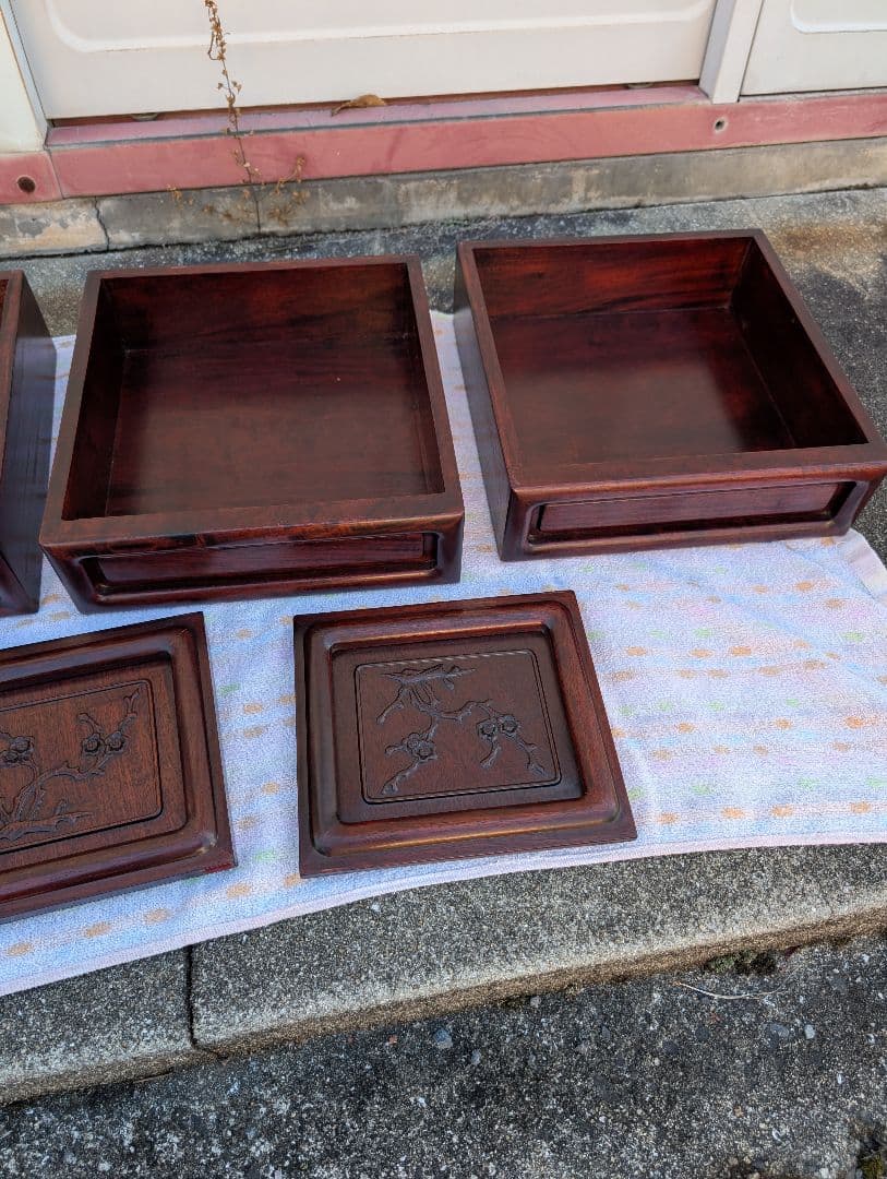 花梨製 茶箪笥 無垢材 飾り棚 和家具 唐木 引取可
