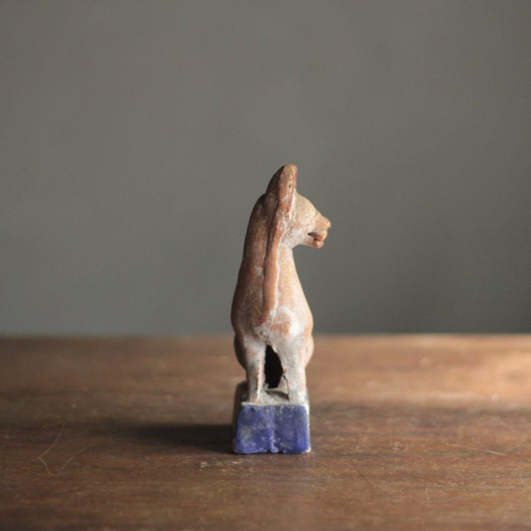 古い 土人形 お稲荷さん 彩色 古道具 アンティーク 古美術 オブジェ 狐