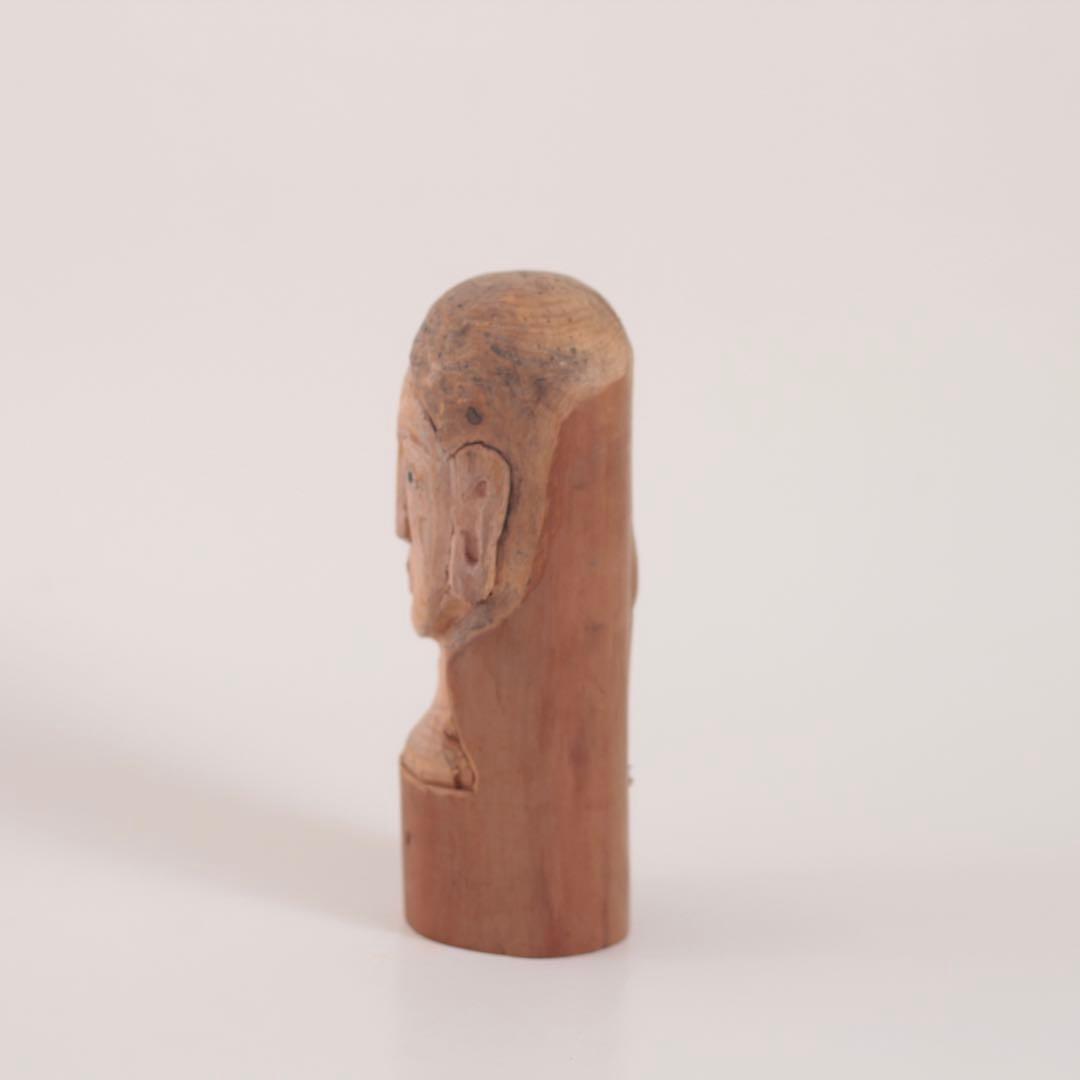 不思議な 木彫 人物像 No.2 古道具 アンティーク オブジェ