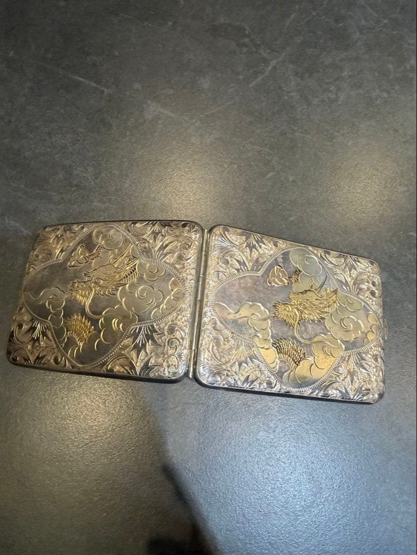 Silver 950 龍図 タバコケース／煙草入れ　109g