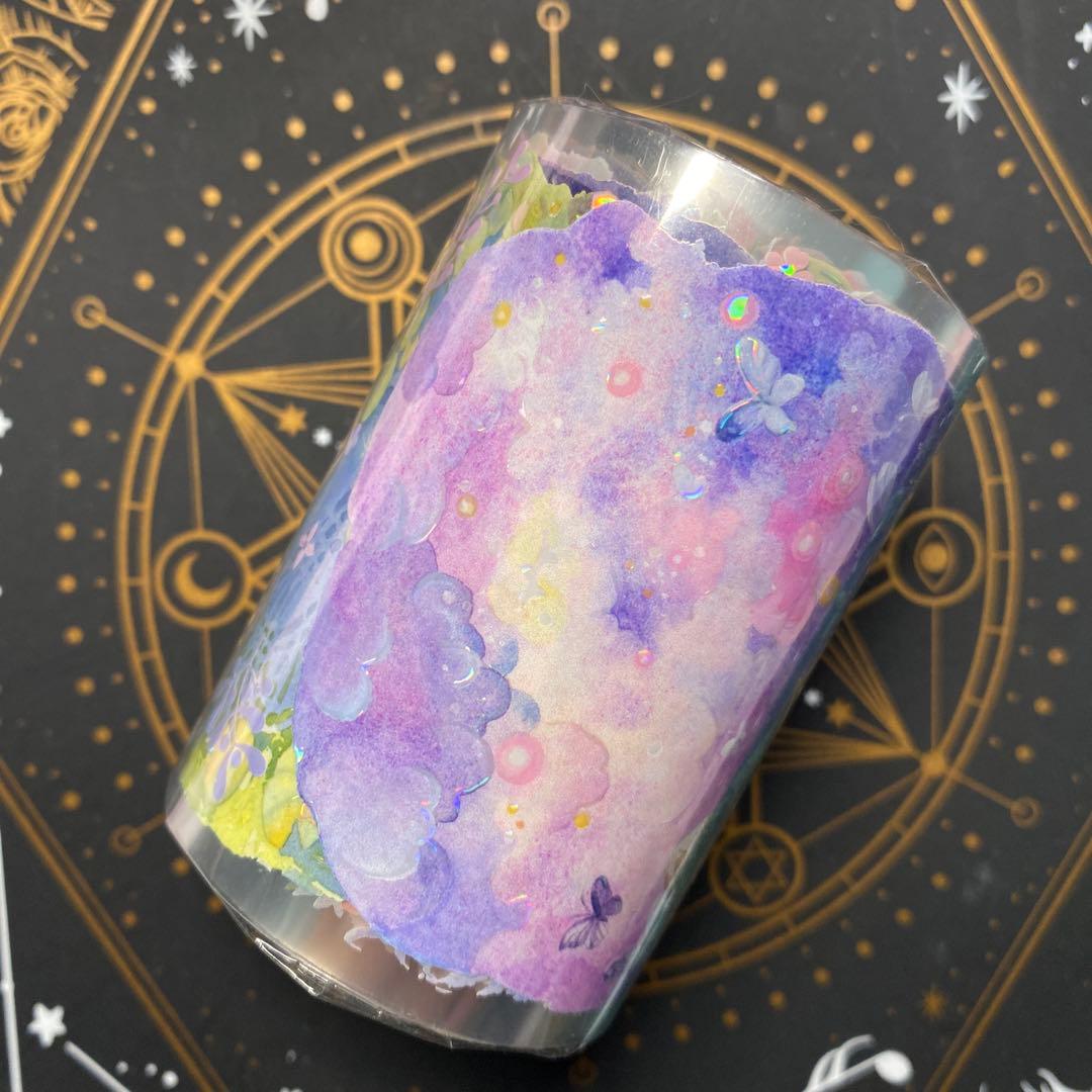 【Z】海外　10m巻　貝殻光/虹光マスキングテープ　お花系/装飾系/古風系