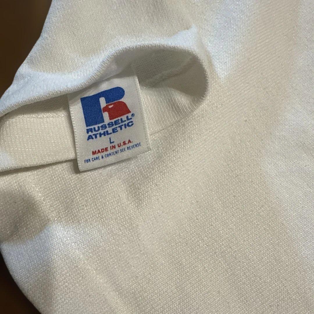 ヴィンテージ フットボールシャツ　ラッセル　USA製　70s 美品　ホワイト