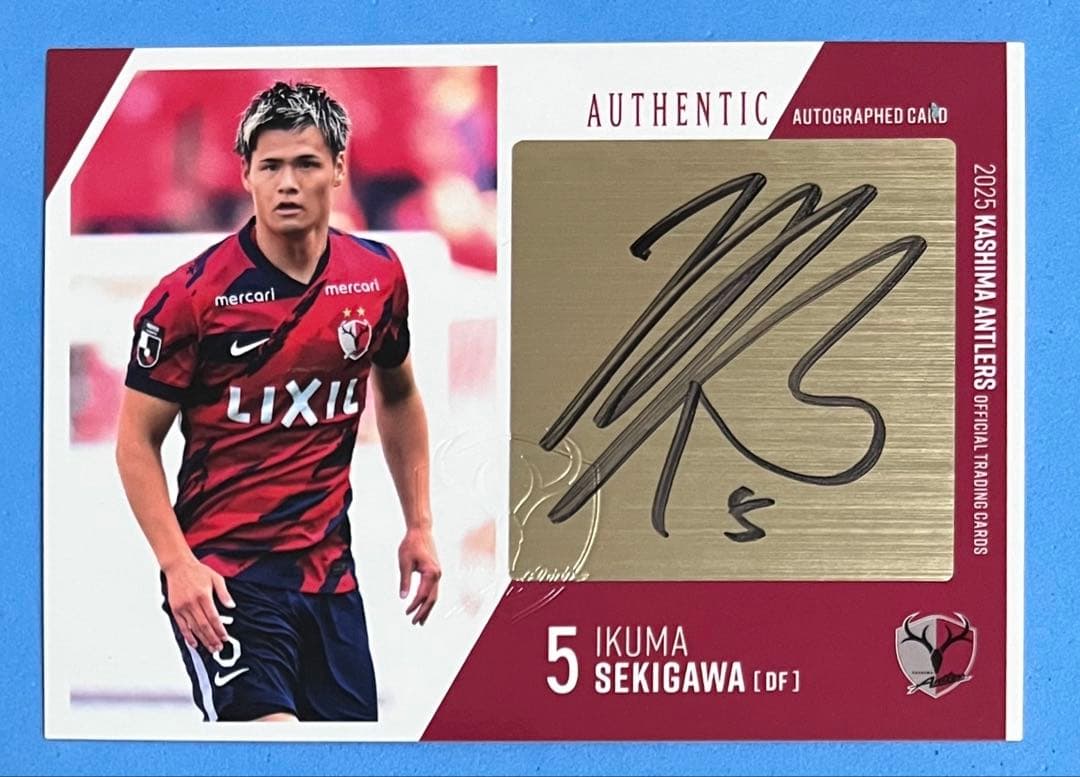 2025 鹿島アントラーズ 直筆サインカード 関川郁万