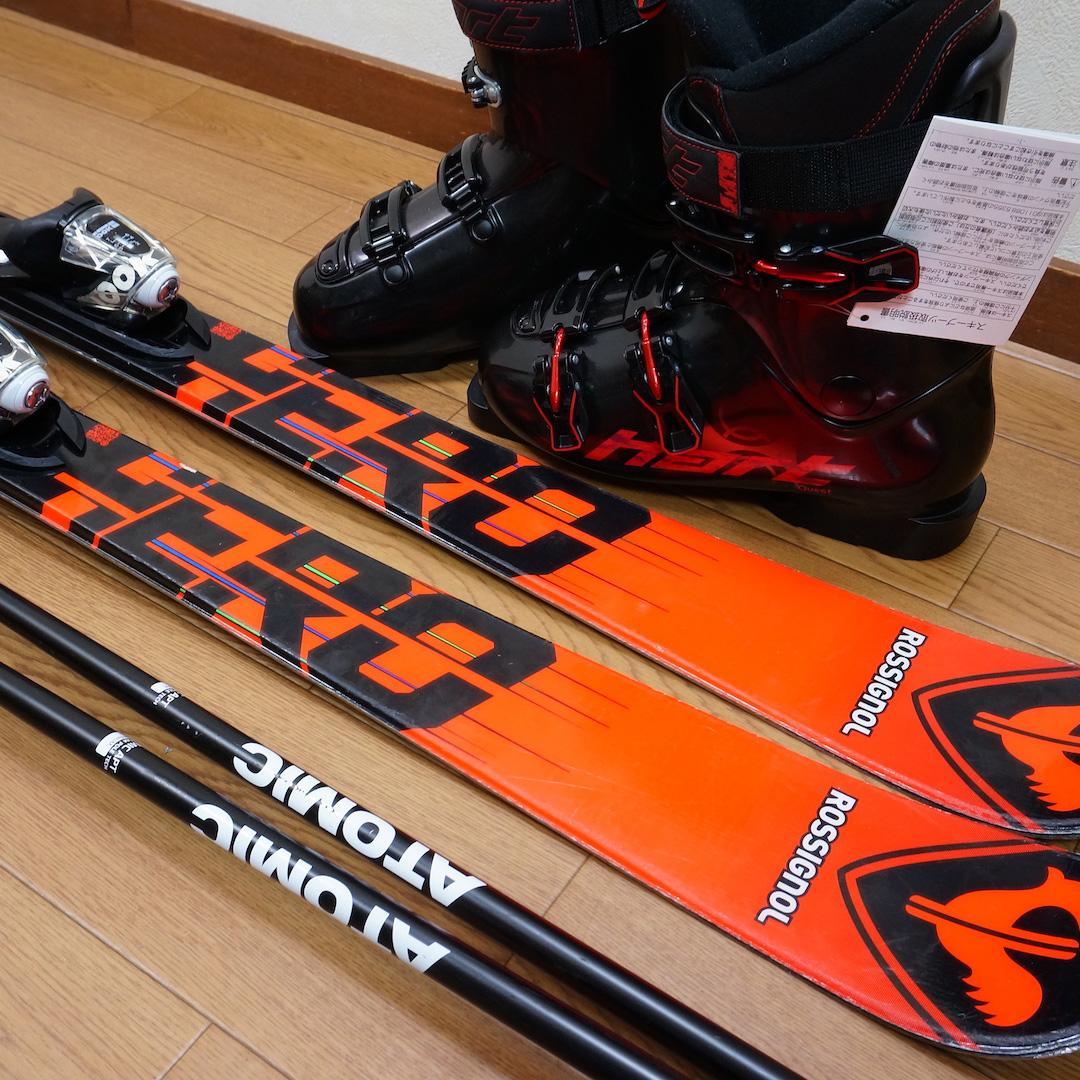 メンテ済 150cm靴26.5cm ROSSIGNOL 中高生向き スキーセット