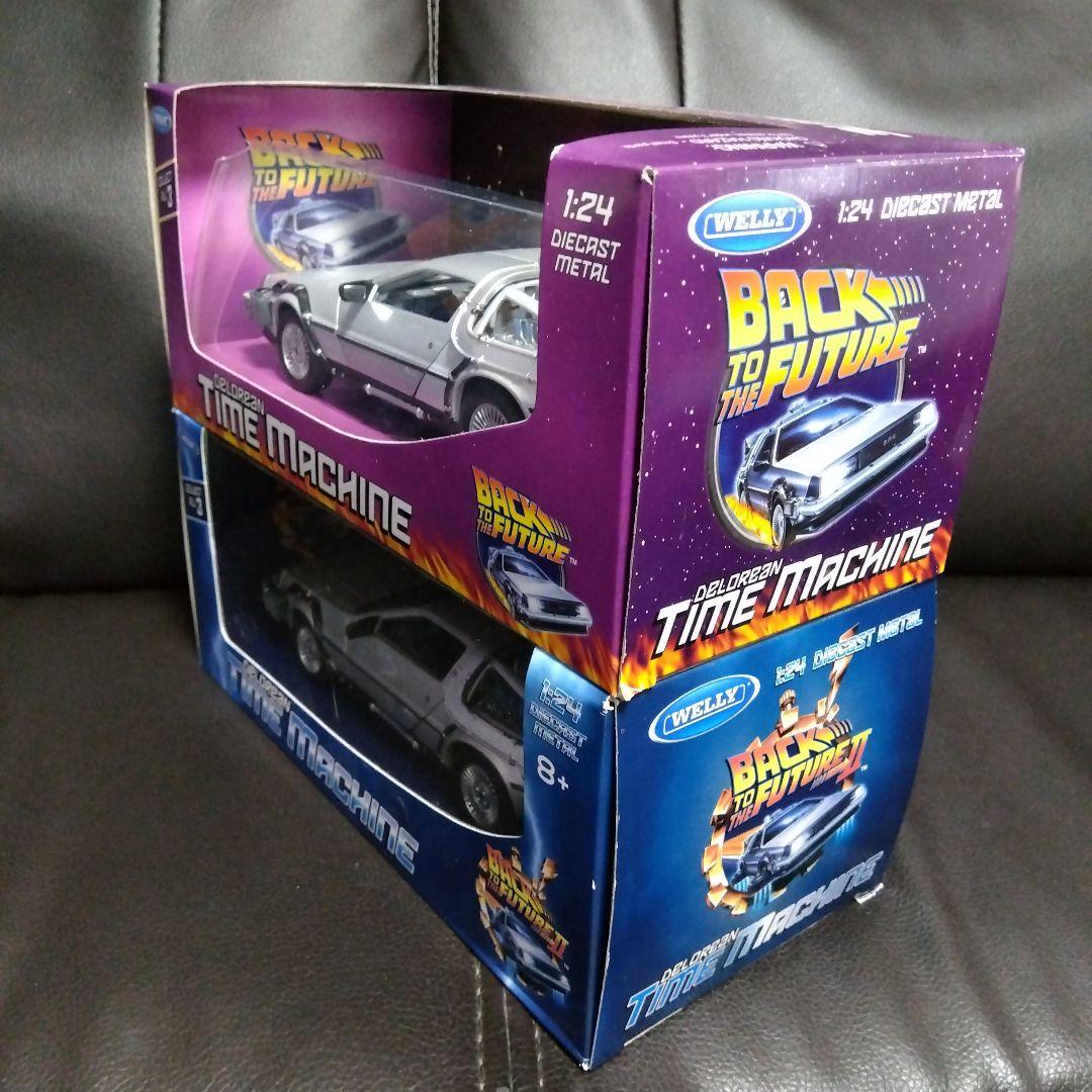 【2台セット】WELLY 1/24 デロリアン BTTF タイムマシン 1:24