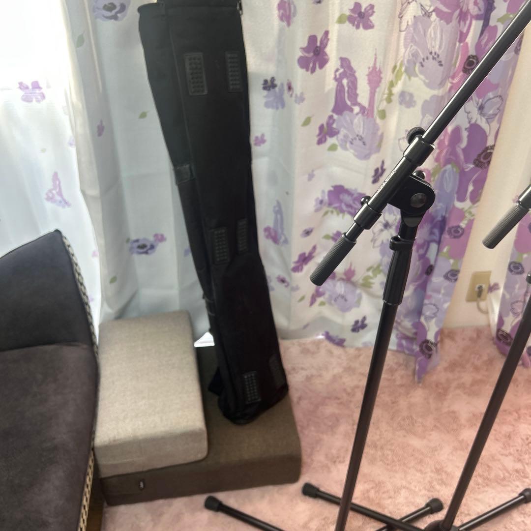 K&M マイクスタンド 2本、ケースセット