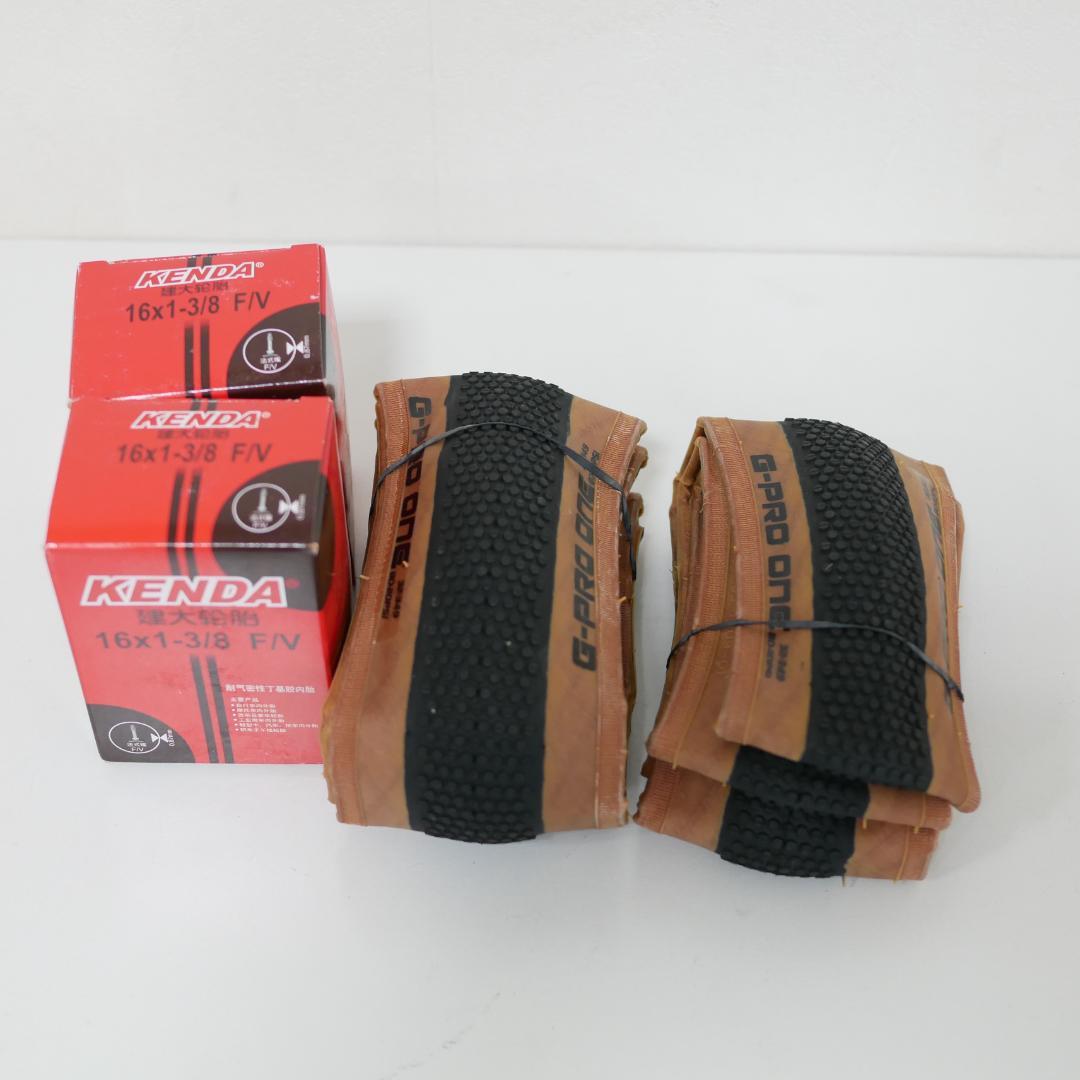 超軽量BROMPTON16インチ349　タイヤ　チューブセット　 ブロックタイヤ